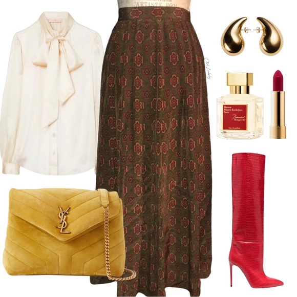 Vintage Liz Claiborne Pleated Silk Skirt - Picture 3 of 11